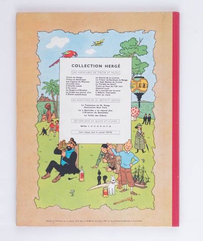 Tintin / L'île noire - Édition Casterman B26 de 1958 Proche de l'état neuf.