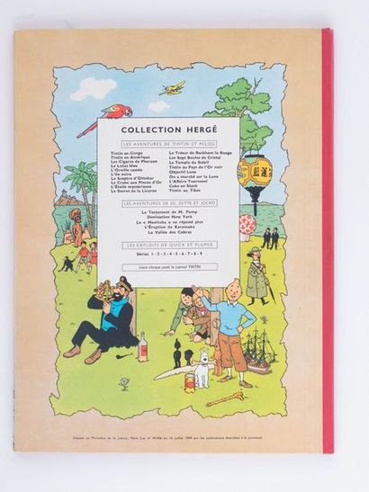 Tintin / L'île noire - Édition Casterman B29 de 1960 Proche de l'état neuf.