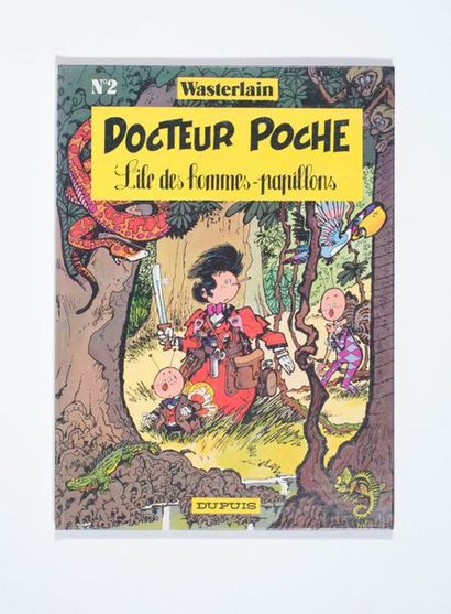 Wasterlain - Ensemble de 5 dédicaces Docteur Poche 1, 2, 3, 4, 5. Éditions originales...