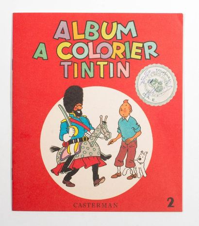 Tintin / L'île noire - Dessin original pour un album à colorier Superbe dessin (Hergé...
