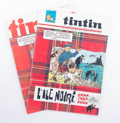 Tintin / L'île noire - Mise en couleurs originale Très beau coloriage représentant...