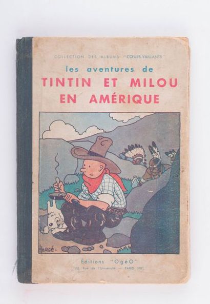 Tintin N&B - en Amérique Édition OgéO / Collection Coeurs Vaillants. Mythique album...