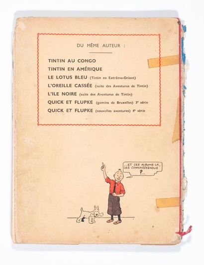 Tintin N&B - Les cigares du Pharaon Édition A6 de 1938. Mauvais état pour pages (manque...