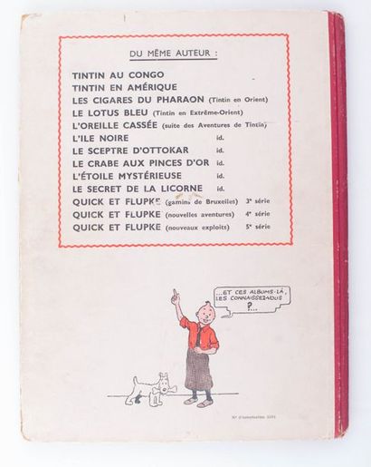 Tintin - Crabe aux pinces d'or Édition originale A22 de 1944, dos rouge. Bon éta...