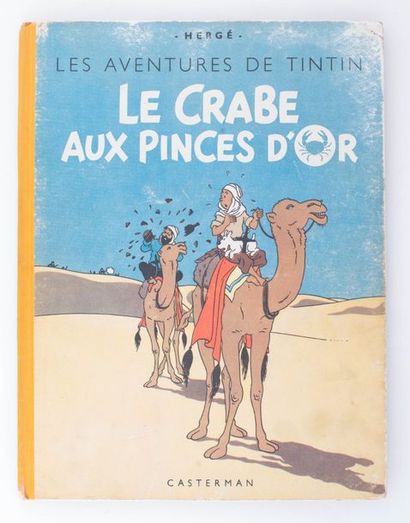Tintin - Crabe aux pinces Édition A23 de 1944, dos jaune, un petit nom en page de...