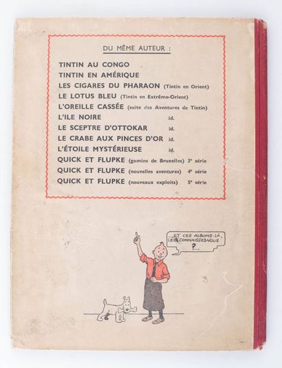 Tintin - Etoile mystérieuse Édition originale A18 de 1942, dos rouge, pas de titre...