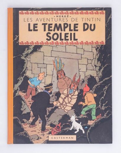 Tintin - Le temple du soleil Édition originale B3, deux signes incas, de 1949. Quelques...