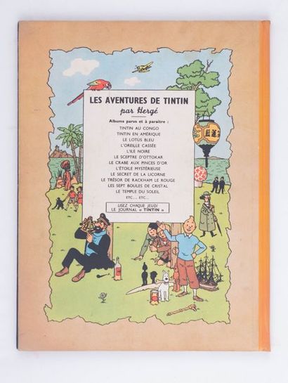 Tintin - Le temple du soleil Édition originale B3, deux signes incas, de 1949. Quelques...