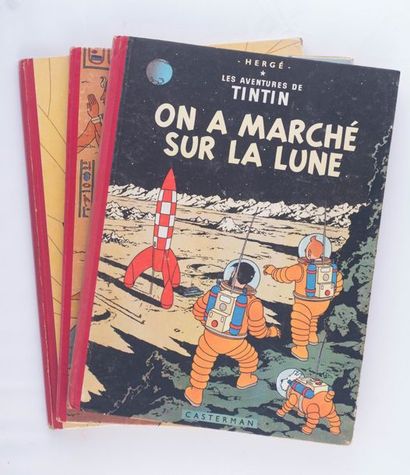 Tintin - Ensemble de 3 albums Les cigares du Pharaon (EO belge), L'affaire Tournesol...