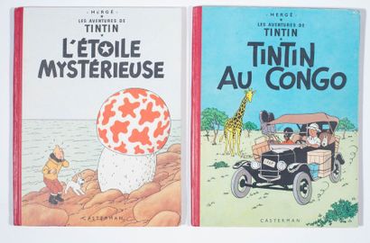 Tintin - Ensemble de 4 albums Congo (B12), Etoile (B9), Objectif (B11), Affaire tournesol...