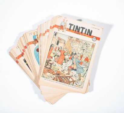 Tintin - Hebdomadaires belges 1948 Année complète en très très bon état.