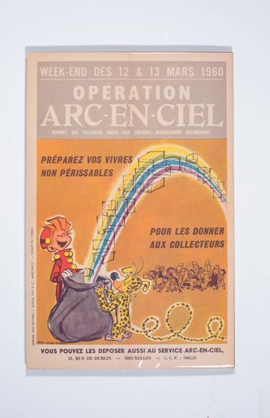 Spirou - Ensemble de 2 affiches Arc-en-ciel Superbes affiches de 1960 et 1962 représentant...
