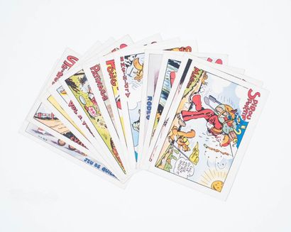 Spirou - Cartes postales Ensemble des 12 cartes représentant Spirou faisant du sport...