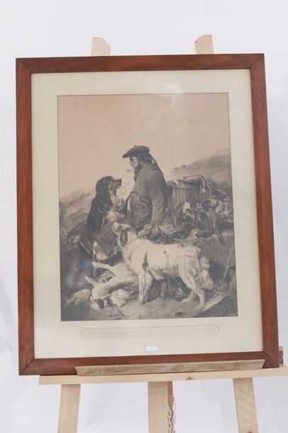 ECOLE ANGLAISE "The english Gamekeeper" et "The scotch Gamekeeper", paire de lithographies...