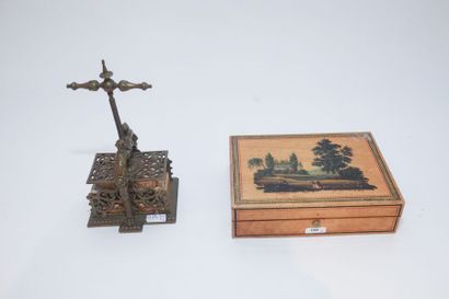 SPA Coffret à jetons contenant quatre boîtes, décor de paysages animés, fin XIXe,...