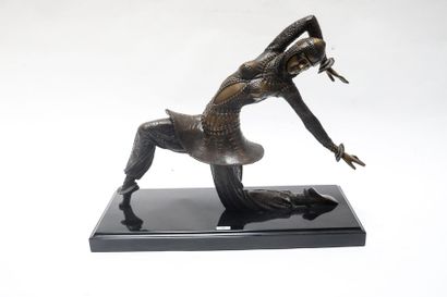 CHIPARUS Dimitri (1886-1947) [d'après] "Danseuse de Kamorna", XXe, épreuve en bronze...