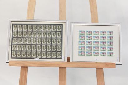 null BELGIQUE, "Reine Astrid", 1935, feuillet de cinquante timbres-poste encadrés.



On...