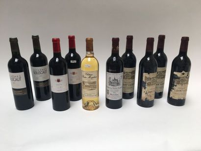 BORDEAUX Dix bouteilles :

- (PESSAC-LÉOGNAN), rouge, Château La Louvière 1994, quatre...