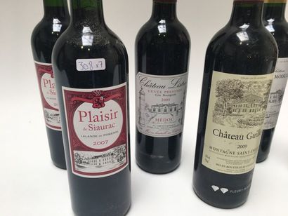 BORDEAUX Rouge, sept bouteilles :

- (SAINT-ÉMILION), Château Croque-Michotte 1994,...