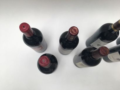 BORDEAUX Rouge, sept bouteilles :

- (SAINT-ÉMILION), Château Croque-Michotte 1994,...