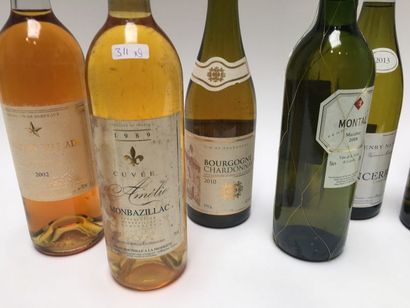 null VARIA, neuf bouteilles :

- Armagnac - Comte de Pierron, une bouteille ;

-...