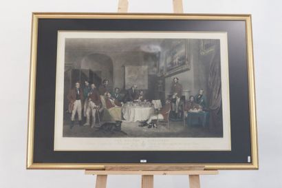 GRANT F. [d'après] "The Melton Breakfast", lithographie rehaussée, 46x71 cm.