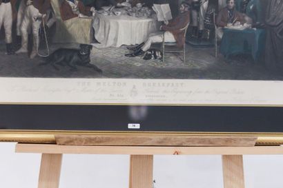 GRANT F. [d'après] "The Melton Breakfast", lithographie rehaussée, 46x71 cm.