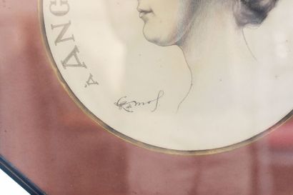 CHARLOT Raymond (1879-?) "Élégante des Années folles", début XXe, pastel sur papier,...