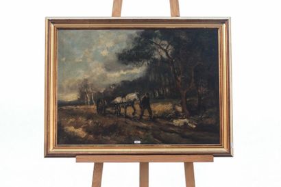 DE BRUYN Coenelis (1904-1984) "Lage Vuursche", XXe, huile sur toile, signée en bas...