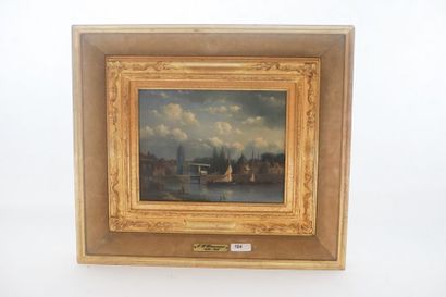 KAEMMERER Frederick Hendrik (1839-1902) [attribué à] "Port hollandais animé", XIXe,...