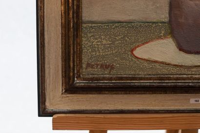WOLFS Petrus (1902-?) "Bouquet", XXe, huile sur toile, signée en bas à gauche, étiquette...