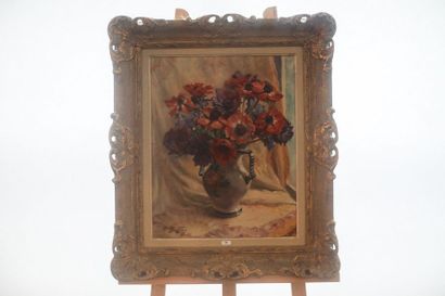 GAUDFROY Fernand (1885-1964) "Bouquet", mi-XXe, huile sur toile, signée en bas à...