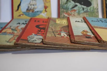 HERGÉ, REMI Georges dit (1907-1983) Casterman, dix-sept albums cartonnés (Tintin,...