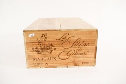 BORDEAUX (MARGAUX) Rouge, La Sirène de Giscours 1998, douze bouteilles dans leur...