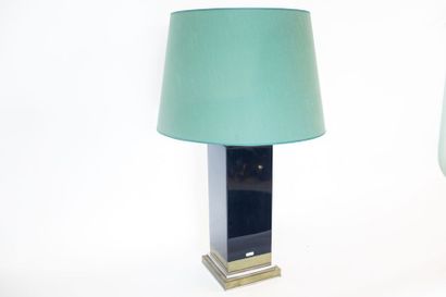 Mahey Jean-Claude Lampe de table Design, circa 1970, fût laqué, base en laiton et...