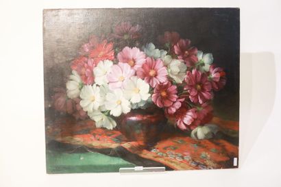 STAPPERS Julien (1875-1960) "Bouquet", XXe, huile sur toile, signée en bas à gauche,...