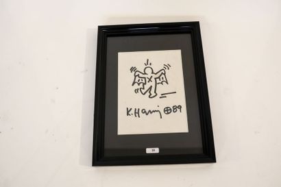 HARING KEITH (1958-1990) "Superhero", [19]89, feutre sur papier, 19x14,5 cm (à vue)...