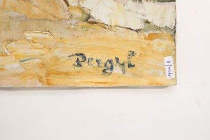 PERGYL "Ruelle animée", XXe, huile sur toile, signée en bas à droite, 70x80 cm [sans...