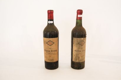 BORDEAUX (POMEROL) Rouge, Château Tristan 1947, deux bouteilles [haut/mi-épaule,...