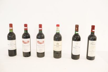 BORDEAUX Rouge, six bouteilles :

- (PAUILLAC), Château Haut-Bages-Libéral 1983,...