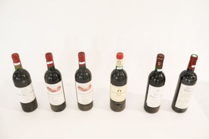 BORDEAUX Rouge, six bouteilles :

- (PAUILLAC), Château Haut-Bages-Libéral 1983,...