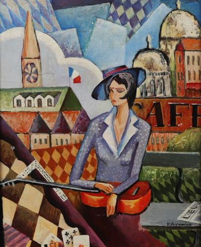 null Vladimir DORONINE (1955)

Femme à la guitare, composition cubisante

Huile sur...