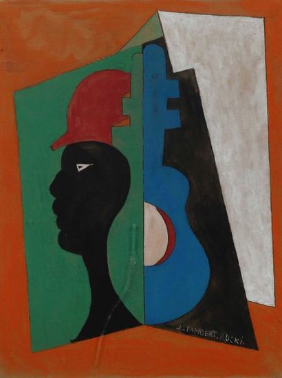 null Attribuée à JEAN LAMBERT-RUCKI (1888-1967)

Composition cubiste, personnages...