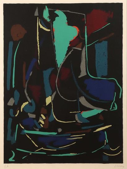 null André LANSKOY (1902-1976)

Composition fond noir

Lithographie en couleurs annotée...