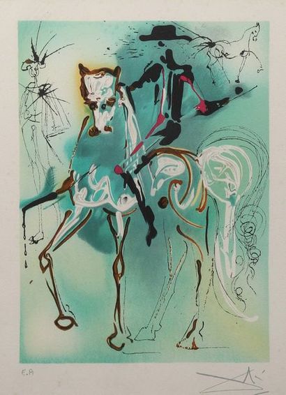 null Salvador DALI

Cavalier ou Don Quichotte

Lithographie, épreuve d'artiste, signée...