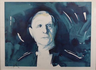 null Raymond MORETTI (1931-2005), Le Général De Gaulle, Epreuve d’artiste n°29/50...