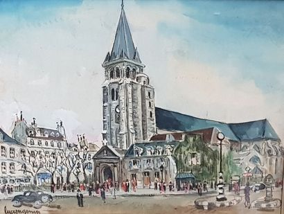 null Lucien GENIN

Eglise de Saint Germain des Pres

Aquarelle sur papier, signée...