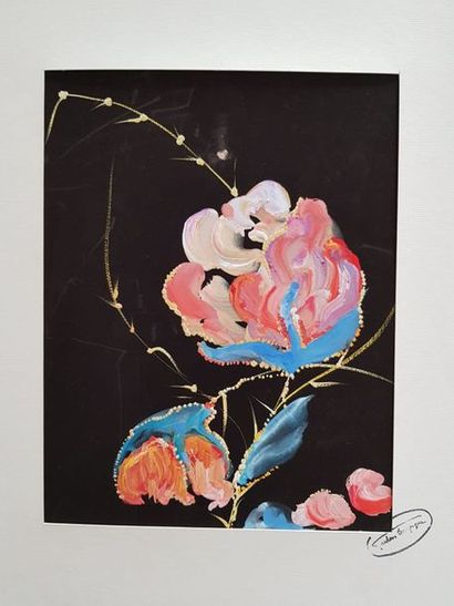 null Gustave BOURGOGNE (1888-1968)

Fleurs stylisées sur fond noir

Deux gouaches...