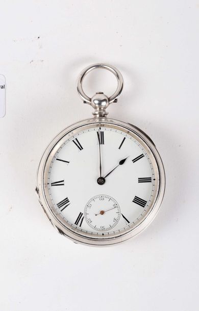 null Montre à détente en argent, non signée, Angleterre, deuxiè moitié du XIXe siècle....