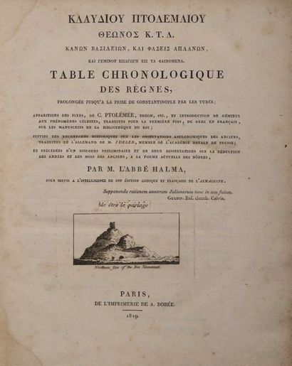 null HALMA, Nicolas. Table chronologique des regnes prolongée jusqu’à la prise de...